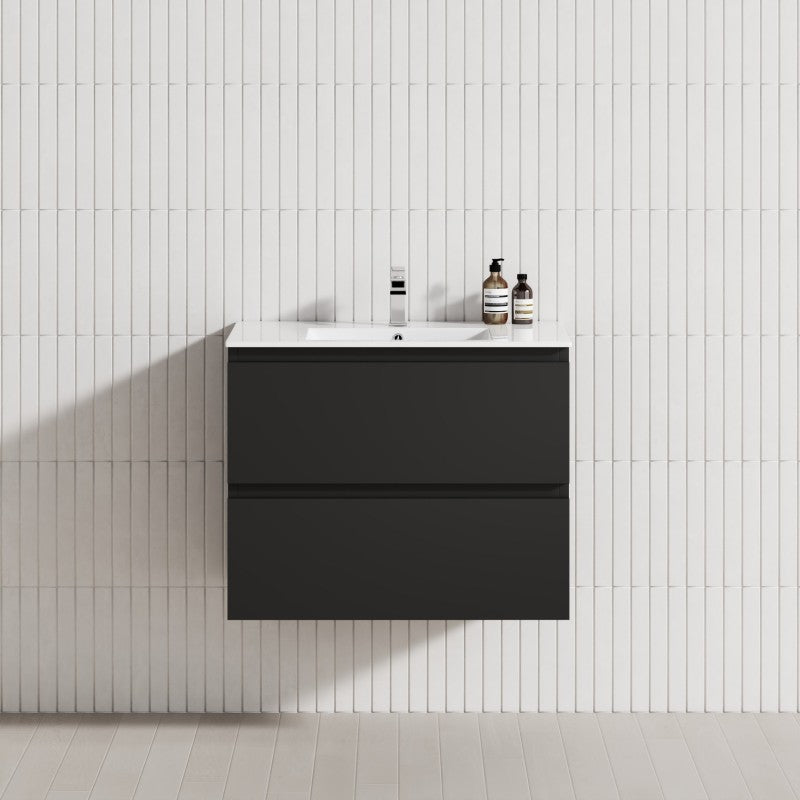 2-Drawer 600/750/900/1200Mm Wall Hung Bathroom Floating Vanity Single Bowl Multi-Colour Cabinet Only