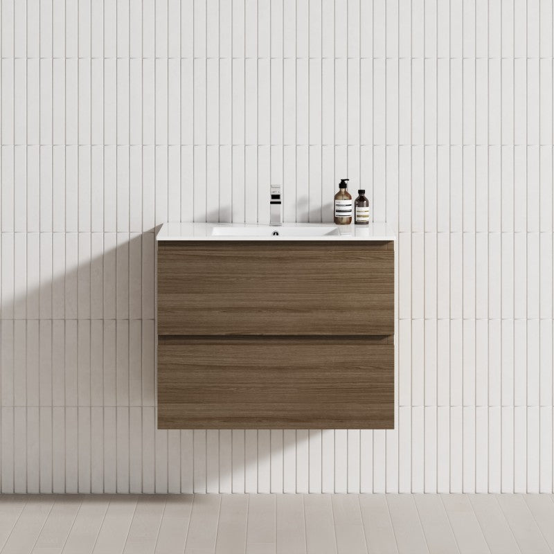2-Drawer 600/750/900/1200Mm Wall Hung Bathroom Floating Vanity Single Bowl Multi-Colour Cabinet Only