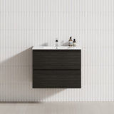 2-Drawer 600/750/900/1200Mm Wall Hung Bathroom Floating Vanity Single Bowl Multi-Colour Cabinet Only
