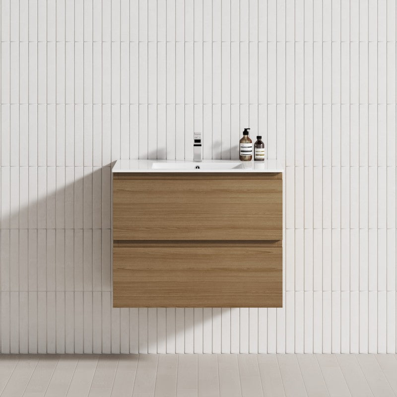 2-Drawer 600/750/900/1200Mm Wall Hung Bathroom Floating Vanity Single Bowl Multi-Colour Cabinet Only