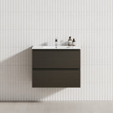 2-Drawer 600/750/900/1200Mm Wall Hung Bathroom Floating Vanity Single Bowl Multi-Colour Cabinet Only