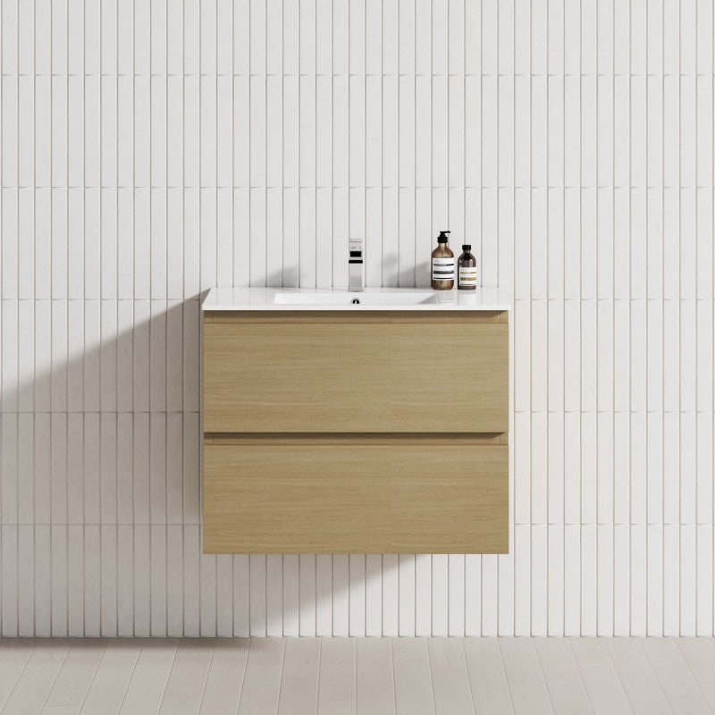 2-Drawer 600/750/900/1200Mm Wall Hung Bathroom Floating Vanity Single Bowl Multi-Colour Cabinet Only