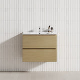 2-Drawer 600/750/900/1200Mm Wall Hung Bathroom Floating Vanity Single Bowl Multi-Colour Cabinet Only