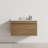 2-Door 600/750/900mm Wall Hung Bathroom Floating Vanity Single Bowl Multi-Colour Cabinet Only