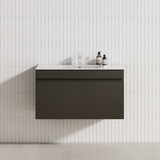2-Door 600/750/900mm Wall Hung Bathroom Floating Vanity Single Bowl Multi-Colour Cabinet Only