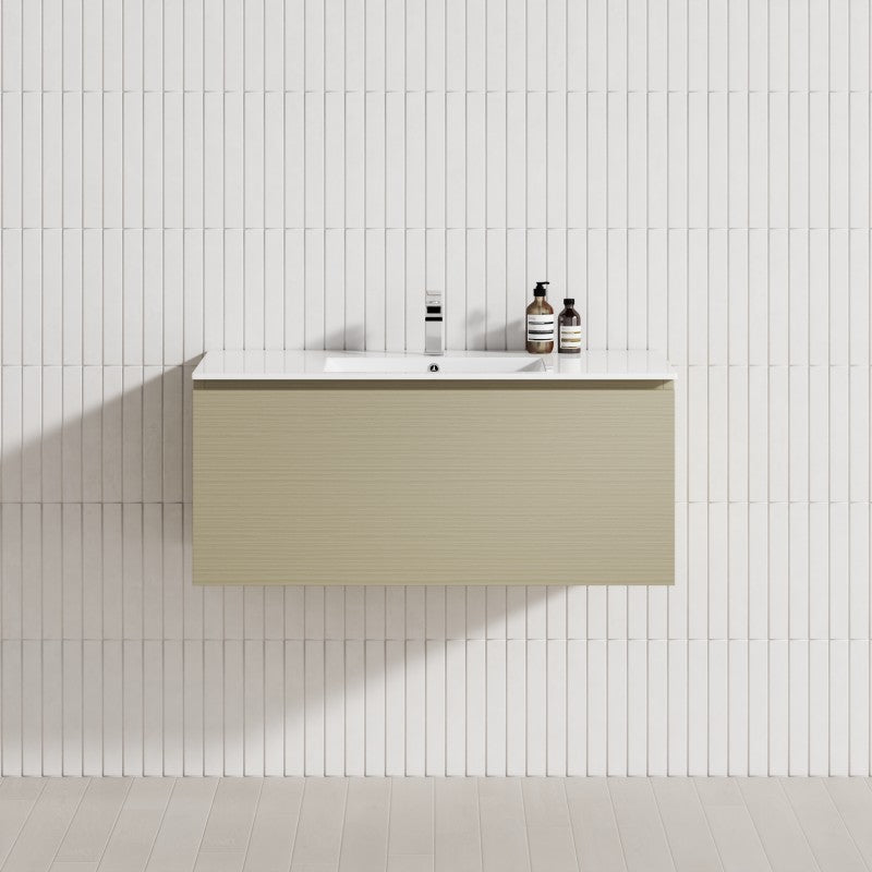 1-Drawer 600/750/900/1200Mm Wall Hung Bathroom Floating Vanity Single Bowl Multi-Colour Cabinet Only