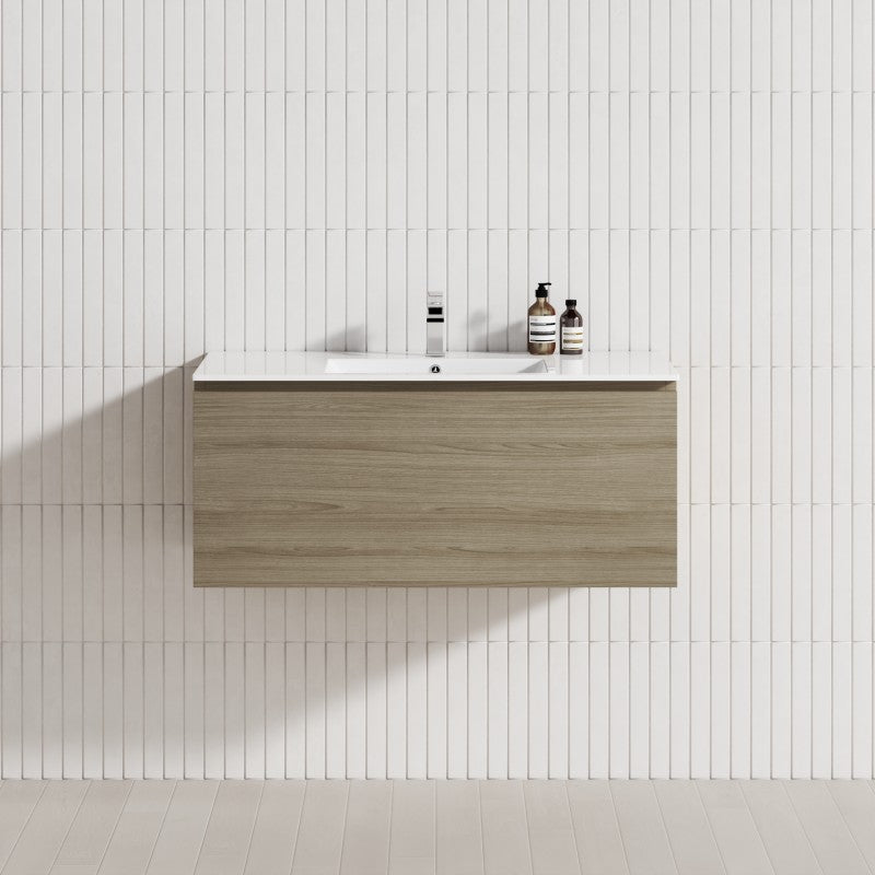 1-Drawer 600/750/900/1200Mm Wall Hung Bathroom Floating Vanity Single Bowl Multi-Colour Cabinet Only