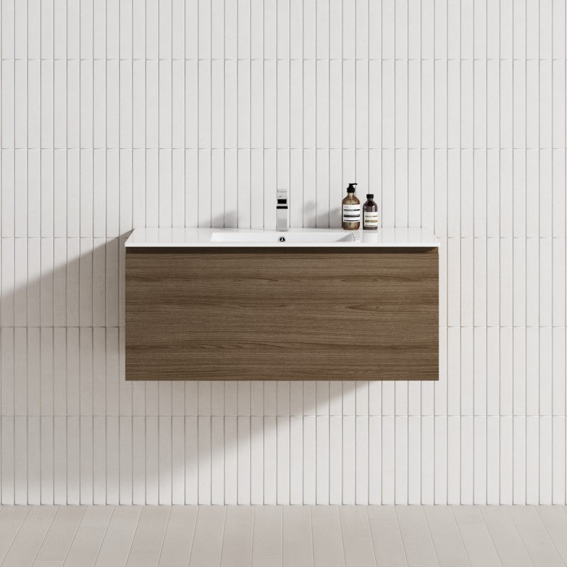 1-Drawer 600/750/900/1200Mm Wall Hung Bathroom Floating Vanity Single Bowl Multi-Colour Cabinet Only