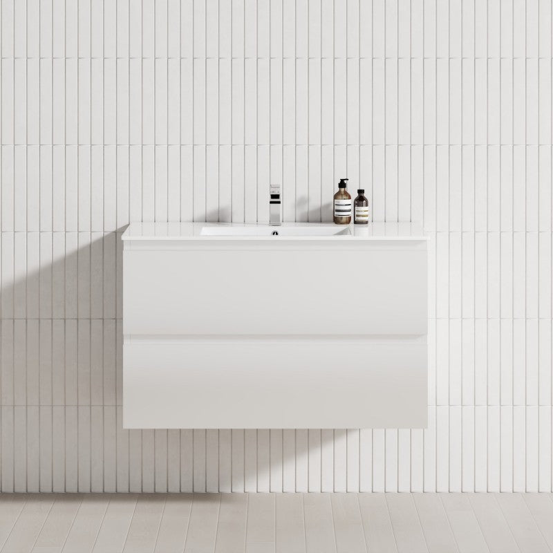 2-Drawer 600/750/900/1200Mm Wall Hung Bathroom Floating Vanity Single Bowl Multi-Colour Cabinet Only