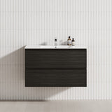 2-Drawer 600/750/900/1200Mm Wall Hung Bathroom Floating Vanity Single Bowl Multi-Colour Cabinet Only
