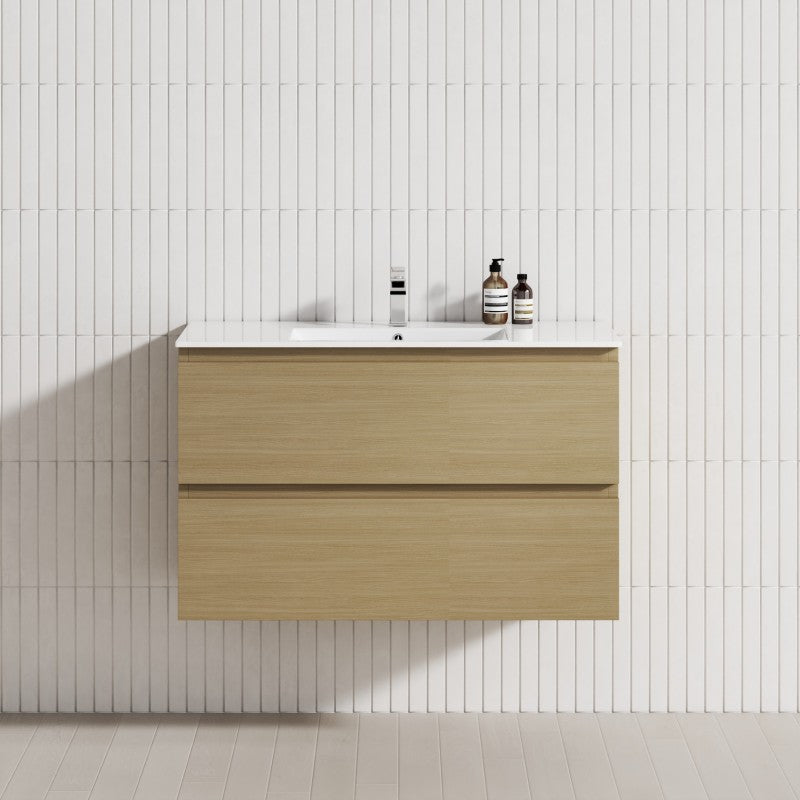 2-Drawer 600/750/900/1200Mm Wall Hung Bathroom Floating Vanity Single Bowl Multi-Colour Cabinet Only