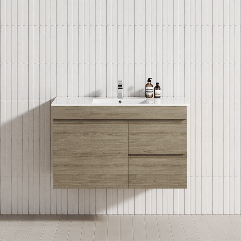 900Mm Narrow Wall Hung Bathroom Floating Vanity 2-Drawer 2-Door Multi-Colour Cabinet Only Vanities