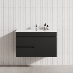 900Mm Narrow Wall Hung Bathroom Floating Vanity 2-Drawer 2-Door Multi-Colour Cabinet Only Vanities