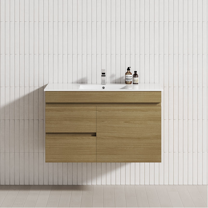 900Mm Narrow Wall Hung Bathroom Floating Vanity 2-Drawer 2-Door Multi-Colour Cabinet Only Vanities