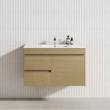 900Mm Narrow Wall Hung Bathroom Floating Vanity 2-Drawer 2-Door Multi-Colour Cabinet Only Vanities