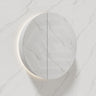 800Mm Round Led Backlit Pencil Edge Mirror Cabinet Matt White Shaving Cabinets