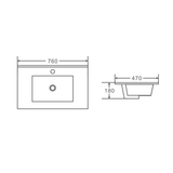 600-1500mm Standard/Narrow Ceramic Top for Bathroom Vanity Single/Double Bowls Gloss White