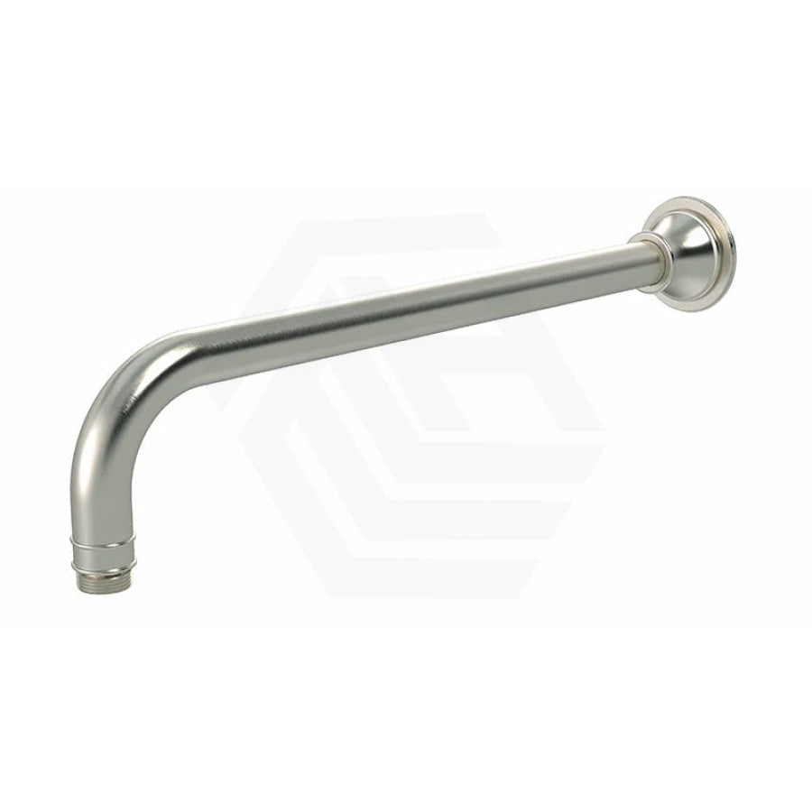 N#3(Nickel) Meir Harrington 400mm Round Wall Mounted Shower Curved Arm Solid Brass PVD Brushed Nickel