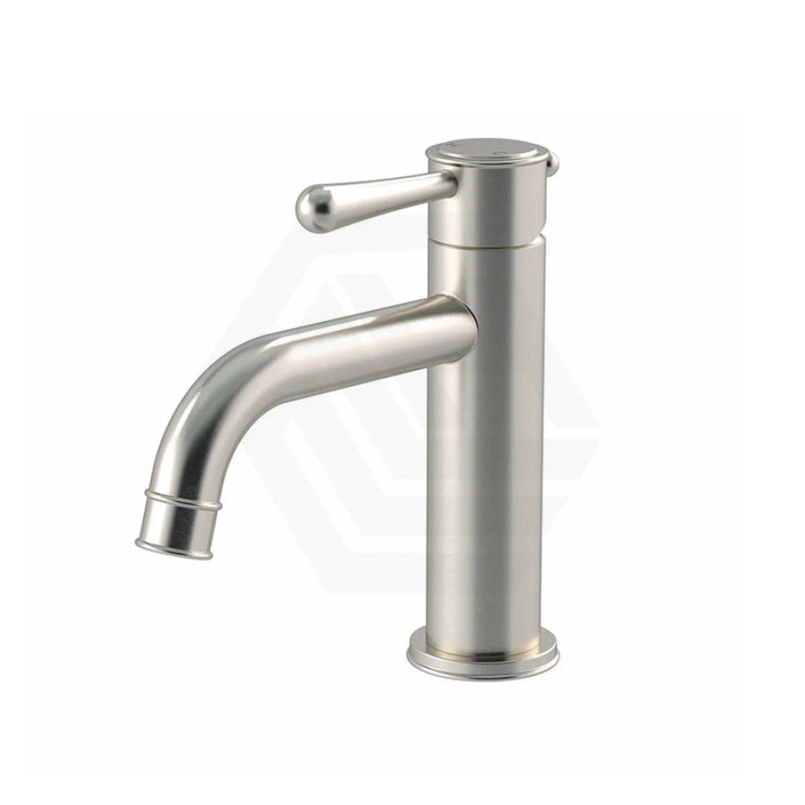 N#3(Nickel) Meir Harrington Round Curved Short Basin Mixer Solid Brass Brushed Nickel