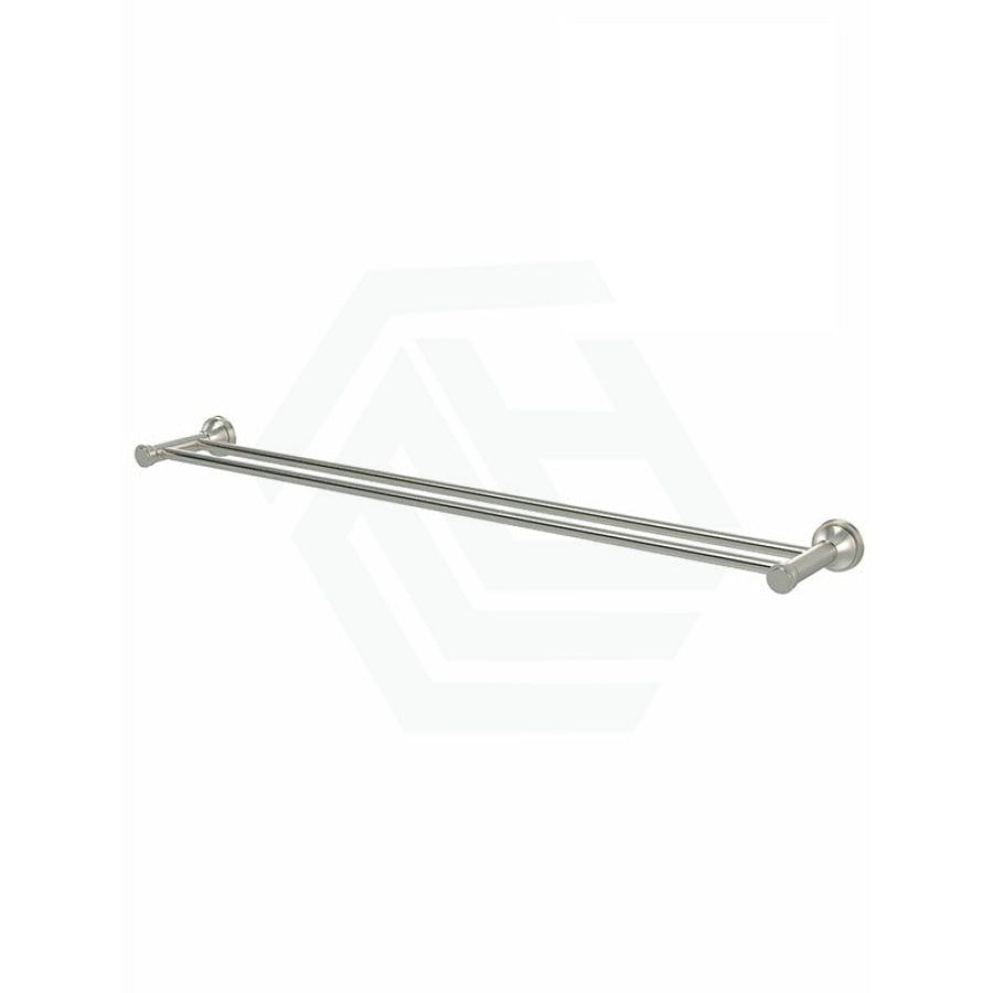N#3(Nickel) Meir Harrington 750mm Round Double Towel Rail Solid Brass PVD Brushed Nickel