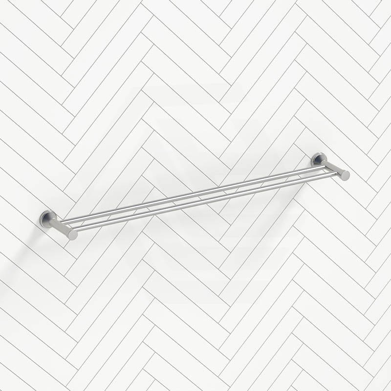 N#3(Nickel) Meir Harrington 750mm Round Double Towel Rail Solid Brass PVD Brushed Nickel