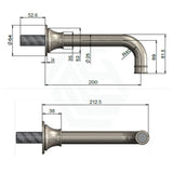 N#3(Nickel) Meir Harrington Brass Round Curved Wall Spout Brushed Nickel