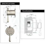N#3(Nickel) Meir Harrington Wall Mixer Trim Kit Only Solid Brass Brushed Nickel