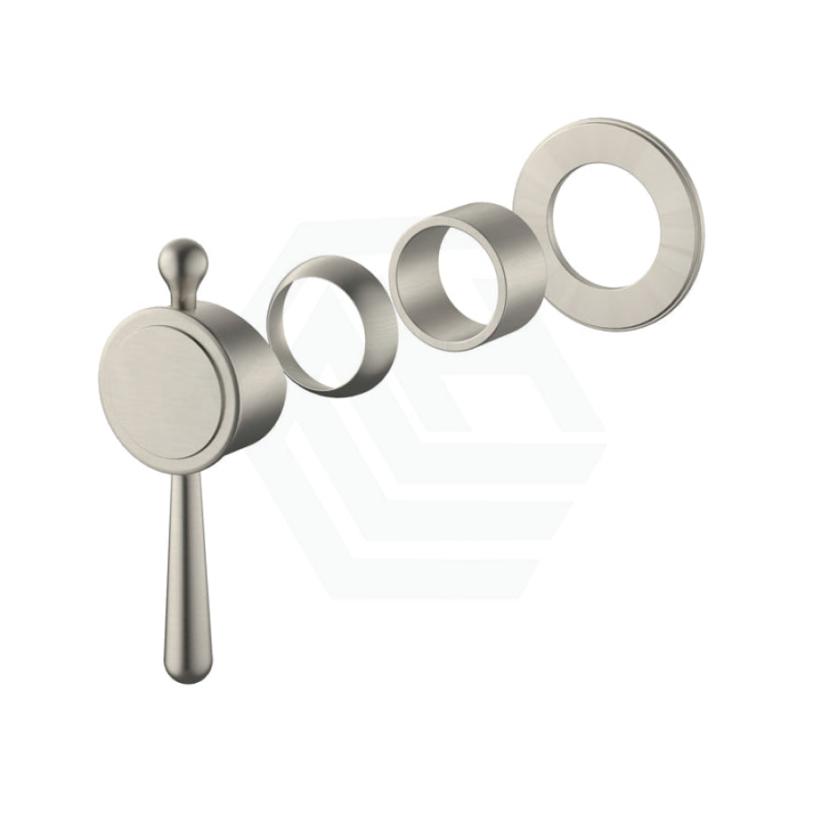N#3(Nickel) Meir Brushed Nickel Round Wall Mixer Short Pin-Lever Trim Kit Only Dress