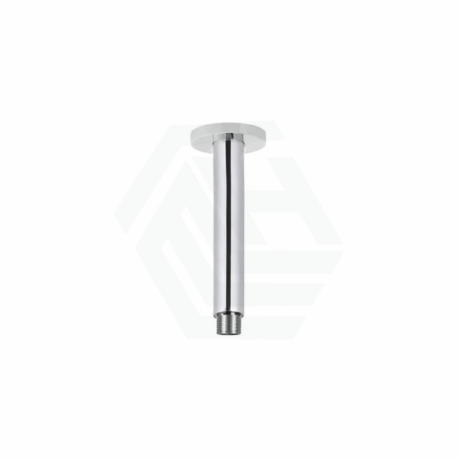 Meir Round Ceiling Shower Arm Polished Chrome Solid Brass Black Arms