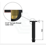 Meir Round Ceiling Shower Arm Matt Black Solid Brass Arms
