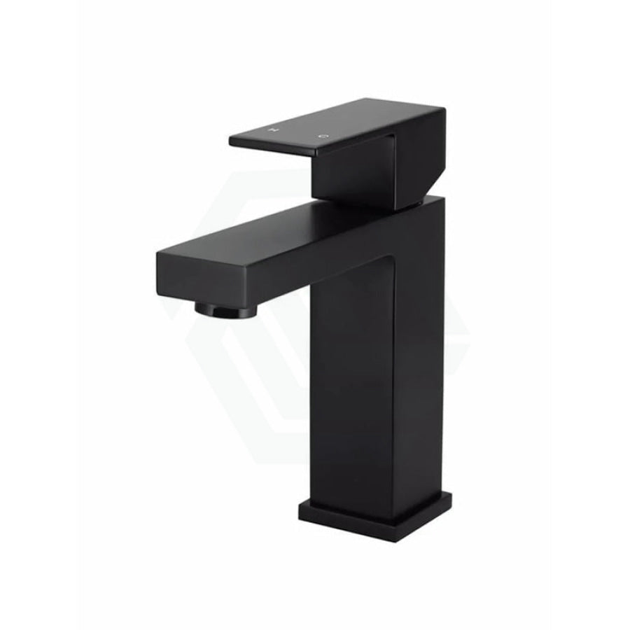 Meir Square Short Basin Mixer Solid Brass Matt Black