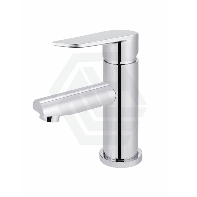 Meir Round Paddle Short Basin Mixer Polished Chrome Mixers
