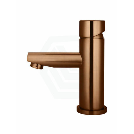 Meir Round Pinless Basin Mixer Champagne Chrome Short Mixers