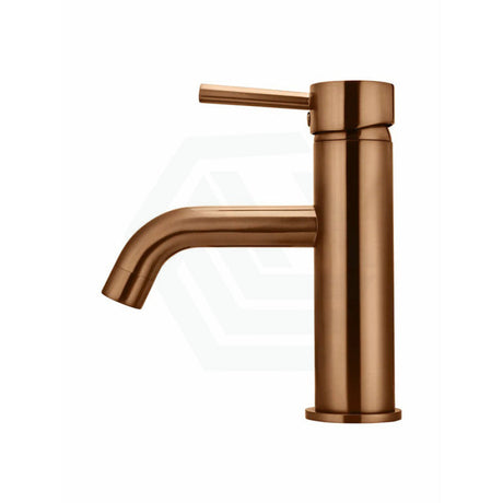 Meir Champagne Round Curved Basin Mixer Solid Brass Short Mixers