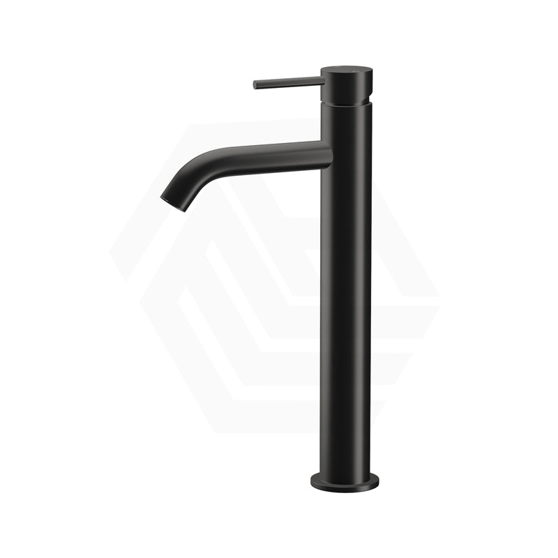 Meir Piccola Matt Black Tall Basin Mixer Tap With 130Mm Spout Solid Brass Mixers