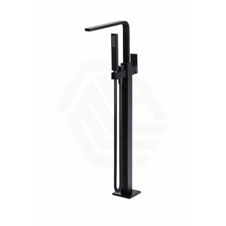 Meir Square Freestanding Bath 360-Degree Swivel Spout and Hand Shower Solid Brass Matt Black