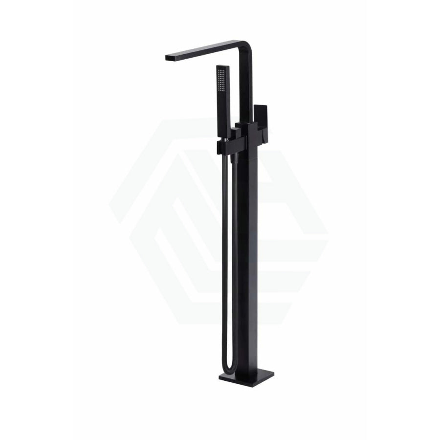 Meir Square Freestanding Bath 360-Degree Swivel Spout and Hand Shower Solid Brass Matt Black