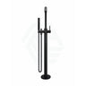 Meir Round Paddle Freestanding Bath Spout And Hand Shower Multi-Colour Matt Black Floor Mounted