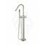 Meir Round Paddle Freestanding Bath Spout And Hand Shower Multi-Colour Brushed Nickel Floor Mounted