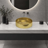 Meir Lavello Round Stainless Steel Above Counter Basin NO Overflow 380x380x110mm - Variant Colour