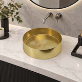 Meir Lavello Round Stainless Steel Above Counter Basin NO Overflow 380x380x110mm - Variant Colour