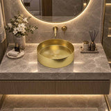 Meir Lavello Round Stainless Steel Above Counter Basin NO Overflow 380x380x110mm - Variant Colour