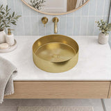 Meir Lavello Round Stainless Steel Above Counter Basin NO Overflow 380x380x110mm - Variant Colour