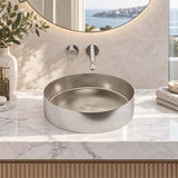 Meir Lavello Round Stainless Steel Above Counter Basin NO Overflow 380x380x110mm - Variant Colour