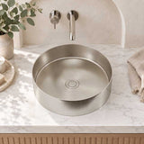 Meir Lavello Round Stainless Steel Above Counter Basin NO Overflow 380x380x110mm - Variant Colour