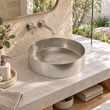 Meir Lavello Round Stainless Steel Above Counter Basin NO Overflow 380x380x110mm - Variant Colour