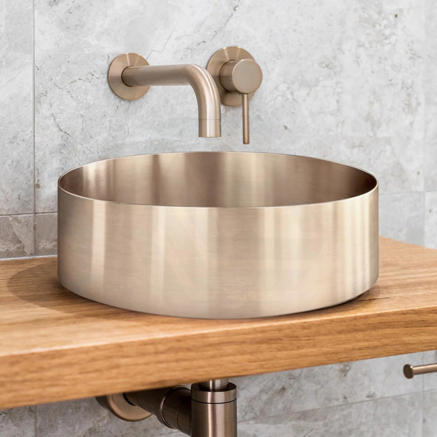 380x380x110mm Meir Lavello Round Bathroom Stainless Steel Above Counter Basin Variant Colour Available