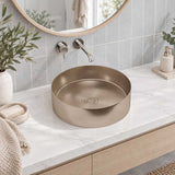 Meir Lavello Round Stainless Steel Above Counter Basin NO Overflow 380x380x110mm - Variant Colour