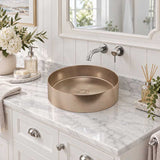 Meir Lavello Round Stainless Steel Above Counter Basin NO Overflow 380x380x110mm - Variant Colour