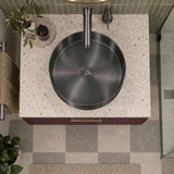 Meir Lavello Round Stainless Steel Above Counter Basin NO Overflow 380x380x110mm - Variant Colour